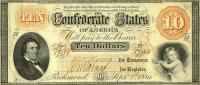 p23b from Confederate States of America: 10 Dollars from 1861